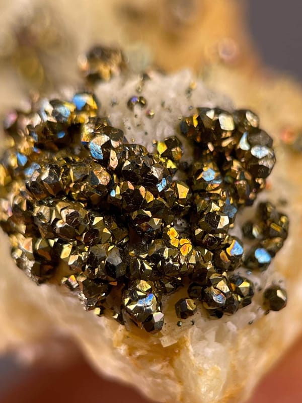 Angled view of pyrite with chalcopyrite Hubei