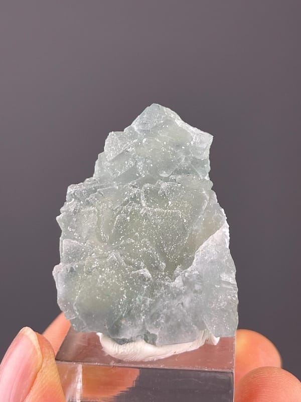 Side view of green fluorite sugary surface Fujian