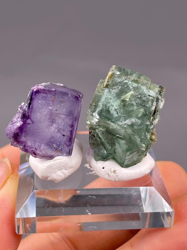 Purple fluorite zoning specimen set detail