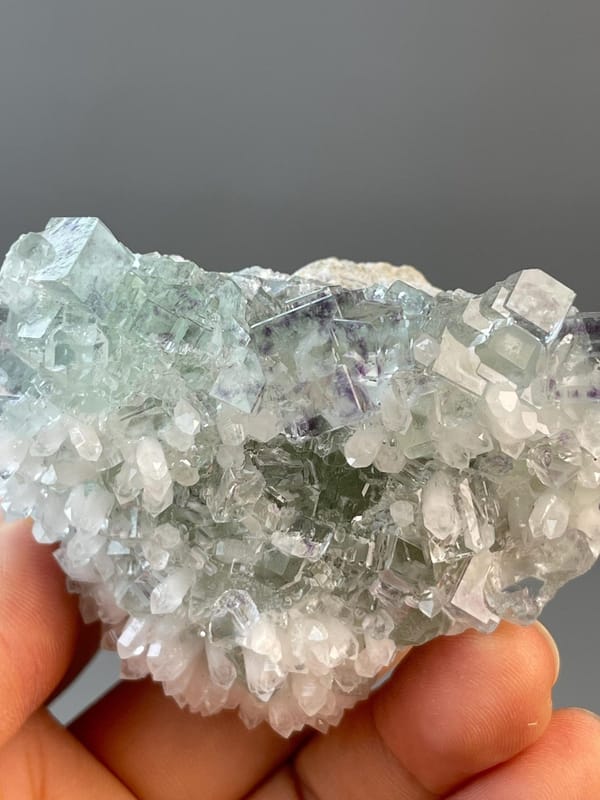 Fluorite CaF2 isometric green purple two-tone, Zhejiang
