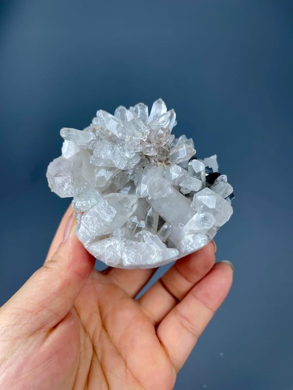 Quartz SiO2 geode with pyrite FeS2 coating, Yaogangxian China