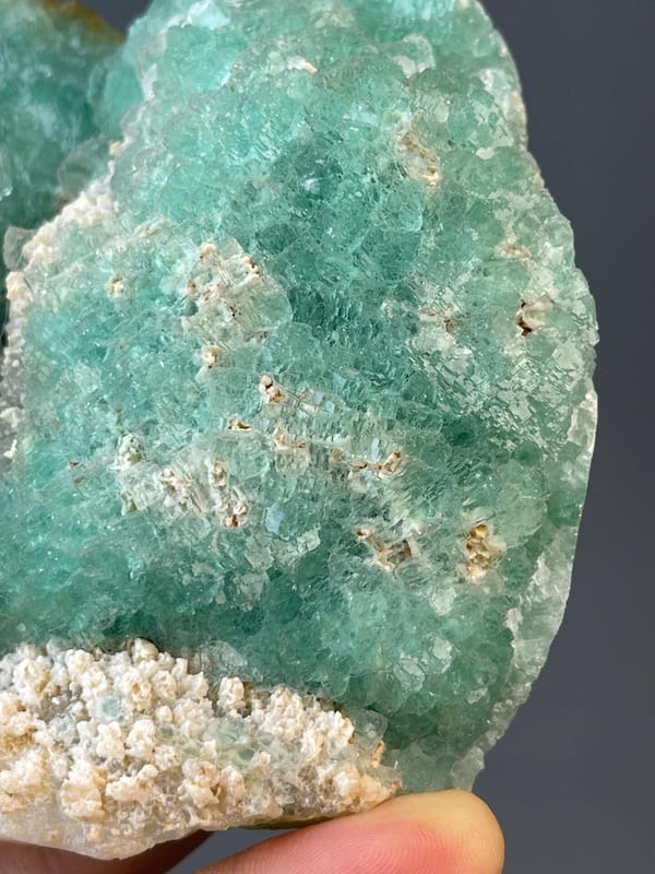 Green fluorite isometric stepped sphere habit, Hunan
