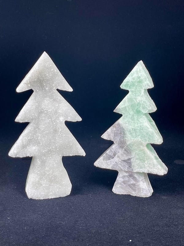 Fluorite tree sculpture displaying polished surface finish