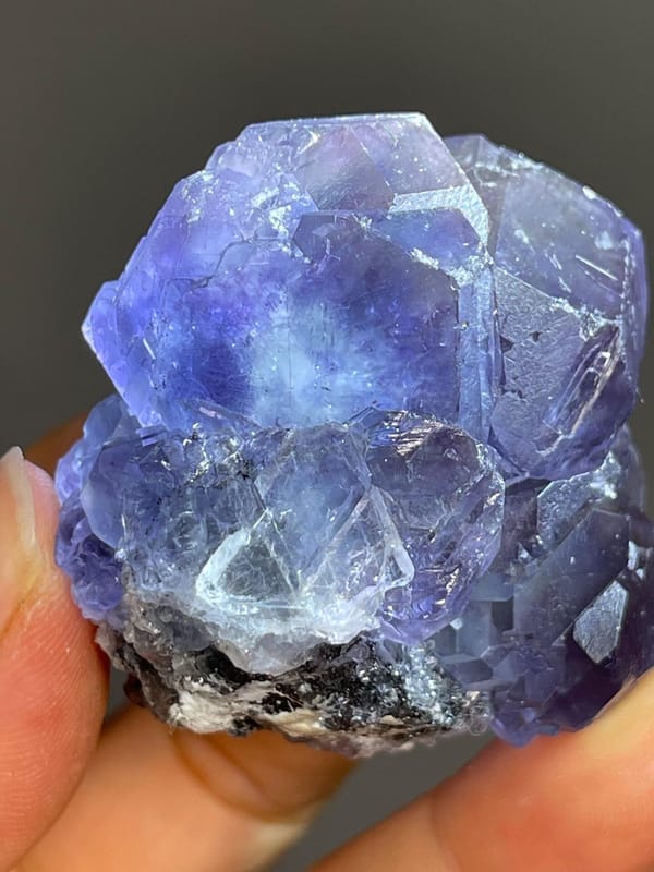 Scale view of 2.15x1.34x1.8 in phantom fluorite cluster