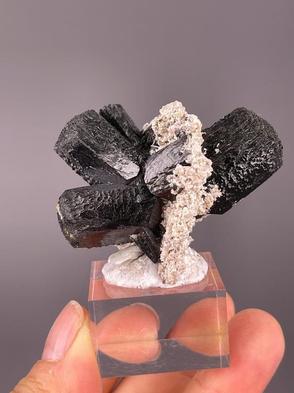 Black tourmaline schorl displaying vitreous luster