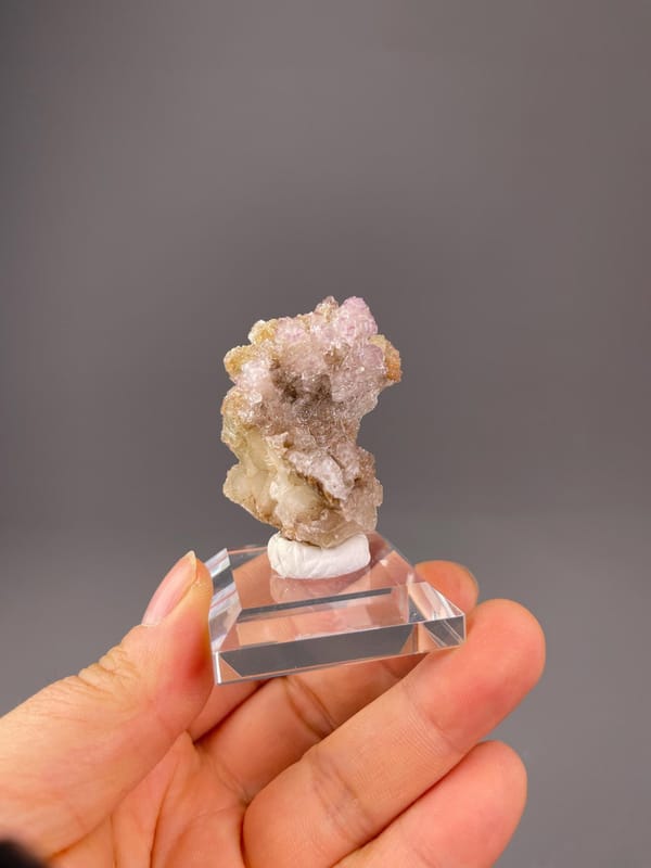 Pale lavender fluorite crystal with etched surface detail