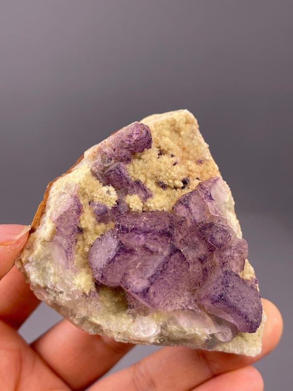 Fluorite cluster base and matrix detail