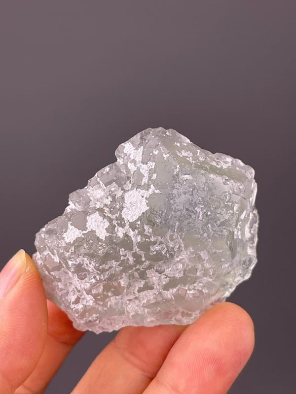 Vitreous luster on quartz frosted fluorite