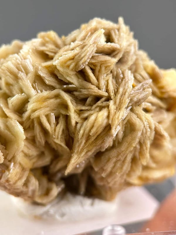 Vibrant yellow hues of golden barite under studio lighting