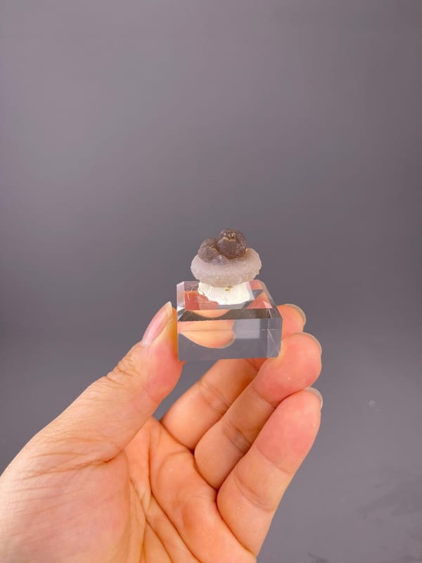 Rare panda calcite, miniature botryoidal formation, China