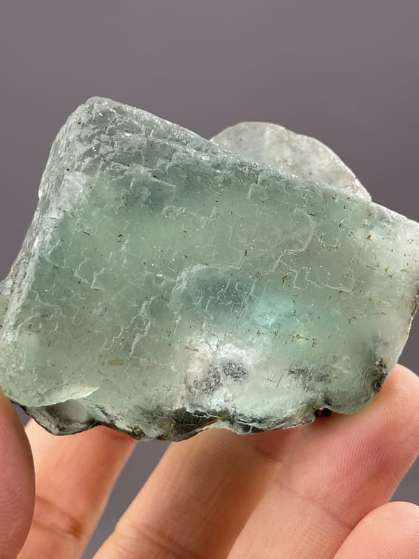 Translucent Green Fluorite Cube from Yaogangxian Mine, Hunan – crystal termination detail