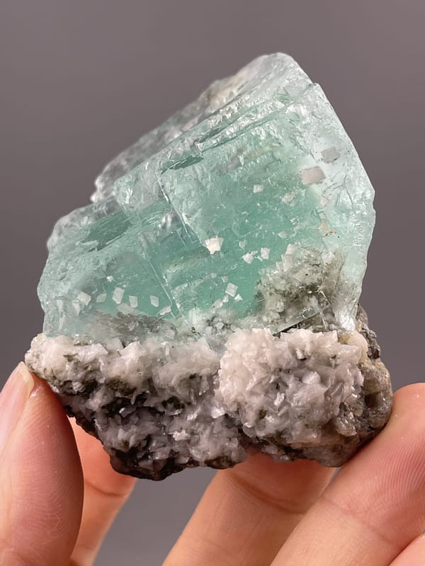 Fluorite cubic cluster in purple, Yaogangxian Mine, Hunan