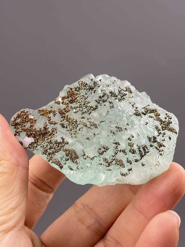 Translucent Light Green Fluorite Cube from Yaogangxian Mine – side profile