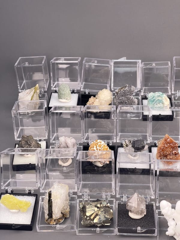 35-piece mixed mineral collection from diverse global localities