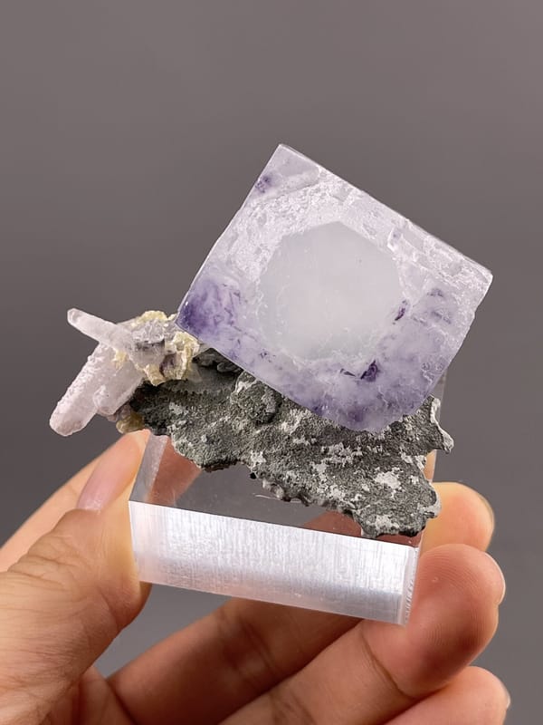 Phantom Fluorite Crystal from Yaogangxian Mine, China – top-down view