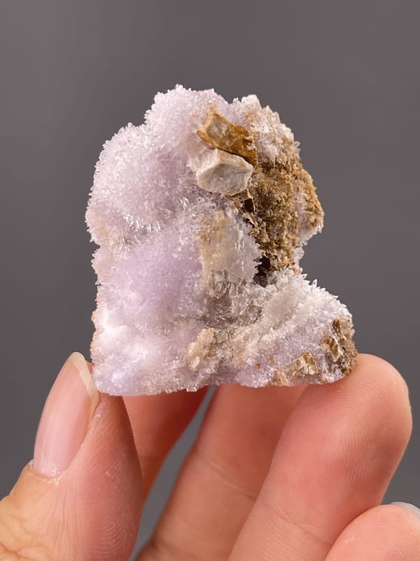 Side view of gypsum specimen showing radiating needle arrangement