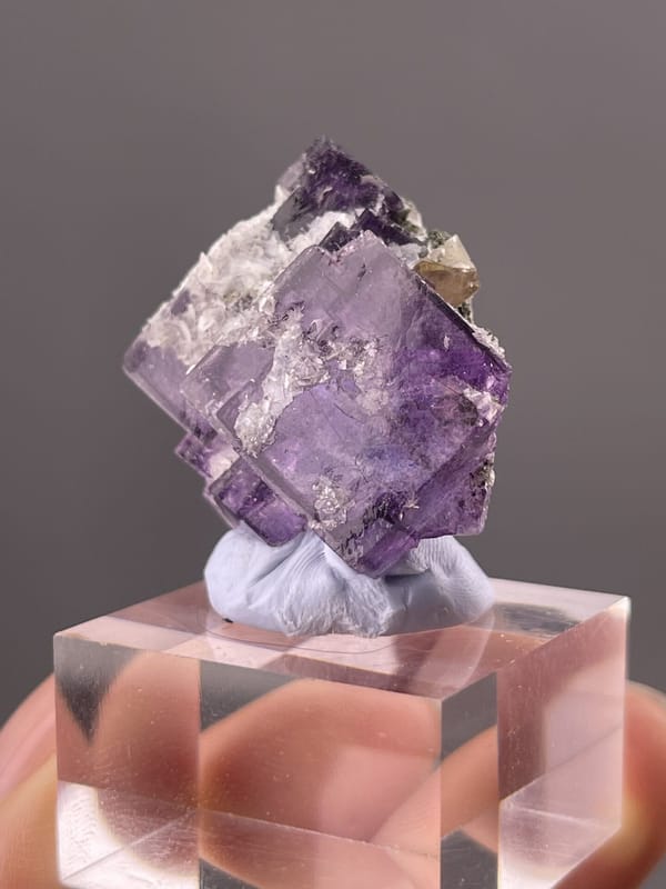 Purple Fluorite Crystals from Yaogangxian Mine, China – top-down view
