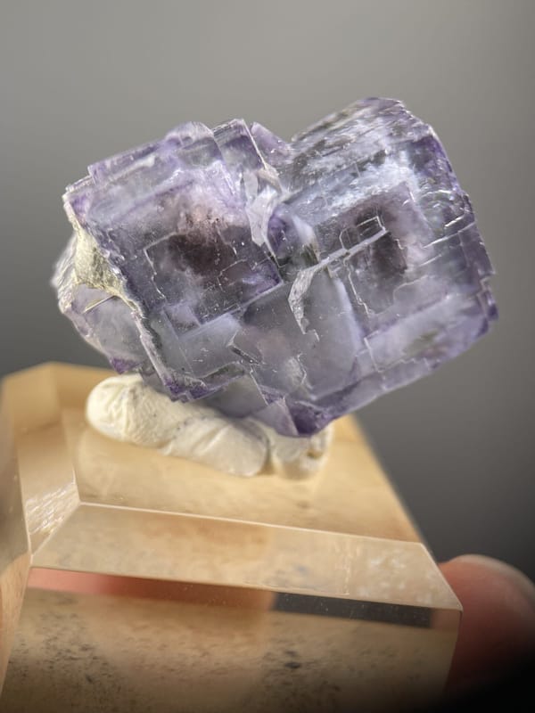 Purple phantom fluorite twinned crystal, Yaogangxian Mine, Chenzhou, Hunan