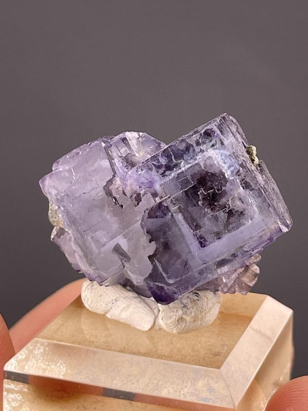 Purple phantom fluorite twinned crystal, Yaogangxian Hunan, SKU 1078