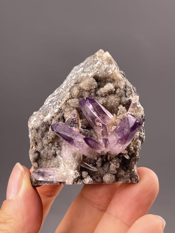 Amethyst Crystal Clusters from Vera Cruz, Mexico – crystal termination detail