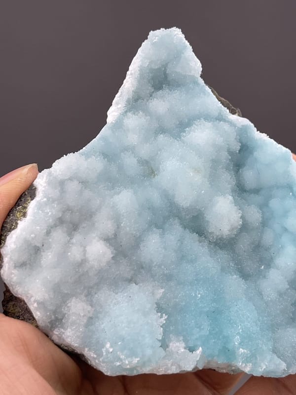 Close-up of botryoidal hemimorphite showing sky blue colour