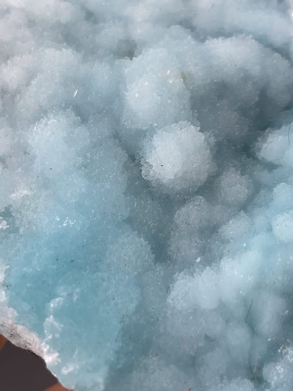 Detail of hemimorphite surface showing glassy translucent quality