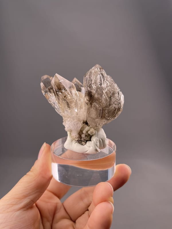 Multiple intergrown smoky quartz crystals, Erongo region, 3.2 g