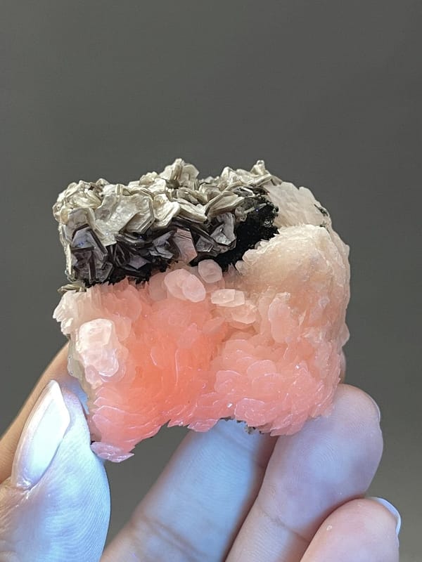 Calcite Crystal Specimen from Xuebaoding Mountain, China – close-up of crystal surface