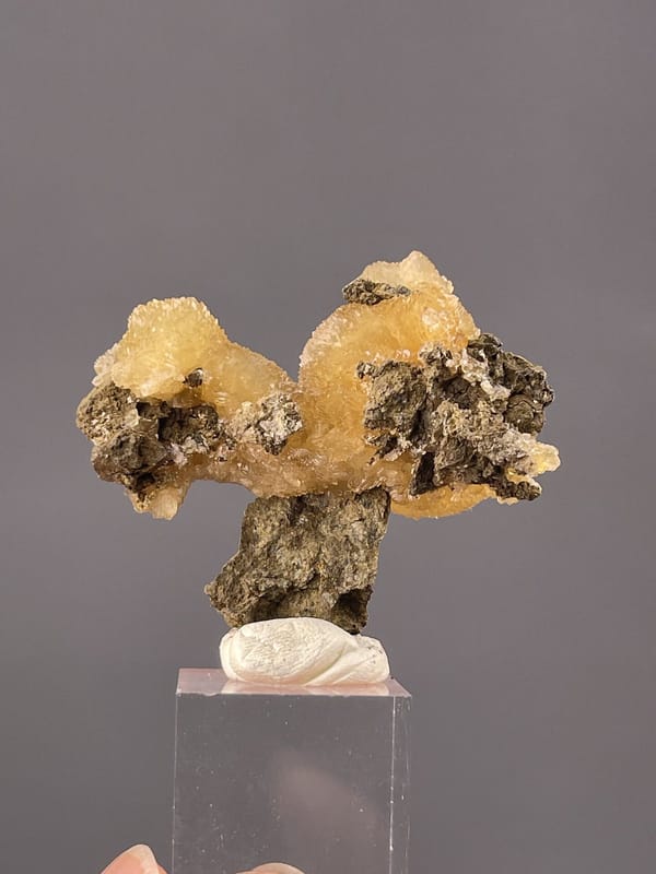 Detail of calcite showing warm yellow-orange colouring