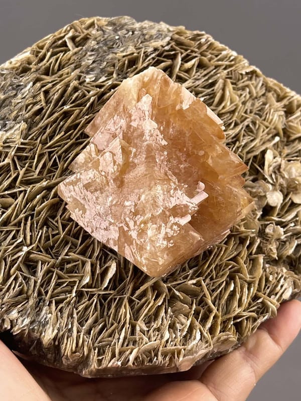 Scheelite Crystal from Xuebaoding Mountain, Sichuan – reverse side