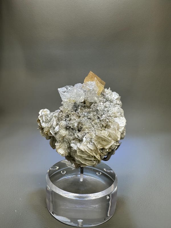 Muscovite Scheelite Etched Aquamarine Crystal - Xuebaoding Sichuan China - Rare Collector Mineral Specimen