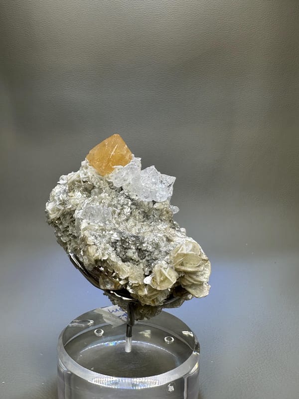Muscovite Scheelite Etched Aquamarine Crystal - Xuebaoding Sichuan China - Rare Collector Mineral Specimen