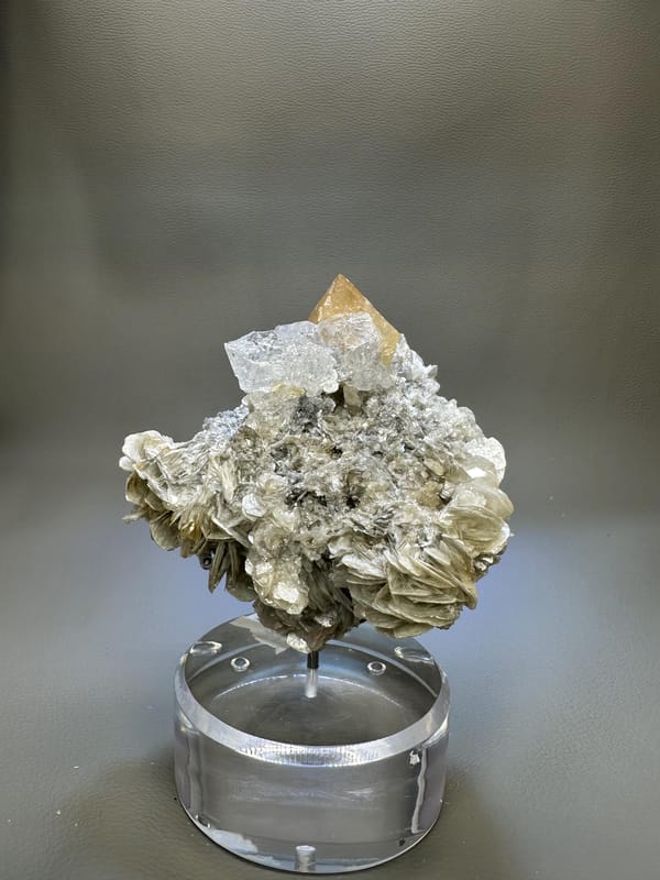 Muscovite Scheelite Etched Aquamarine Crystal - Xuebaoding Sichuan China - Rare Collector Mineral Specimen