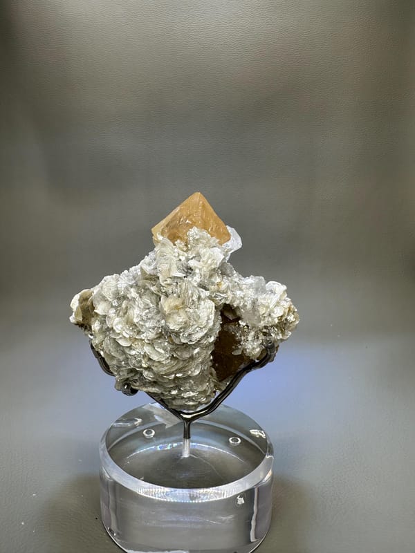 Muscovite Scheelite Etched Aquamarine Crystal - Xuebaoding Sichuan China - Rare Collector Mineral Specimen