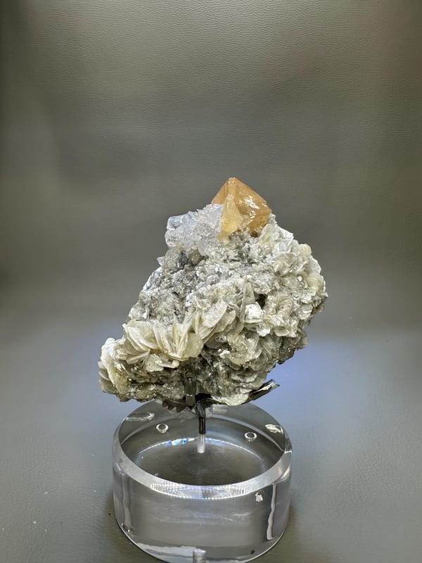 Muscovite Scheelite Etched Aquamarine Crystal - Xuebaoding Sichuan China - Rare Collector Mineral Specimen