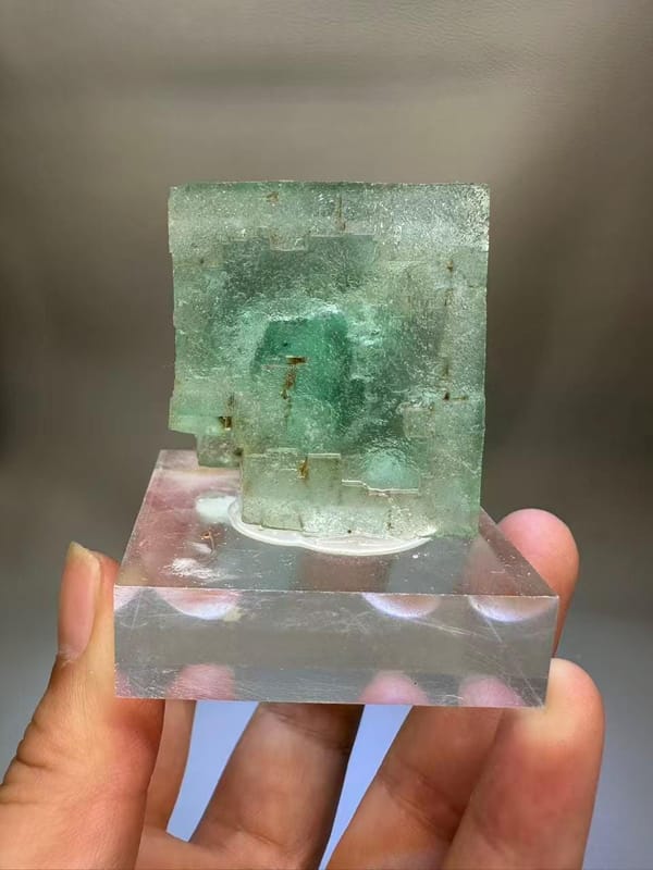 Green Fluorite Cube Cluster Yaogangxian Mine Hunan China - Raw Natural Crystal Mineral Specimen Collector - SKU H1018