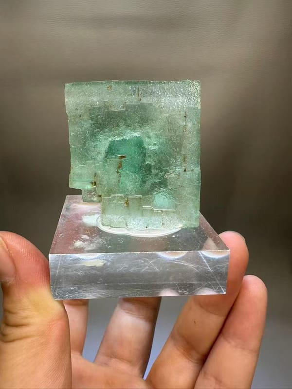 Green Fluorite Cube Cluster Yaogangxian Mine Hunan China - Raw Natural Crystal Mineral Specimen Collector - SKU H1018
