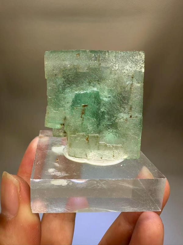 Green Fluorite Cube Cluster Yaogangxian Mine Hunan China - Raw Natural Crystal Mineral Specimen Collector - SKU H1018