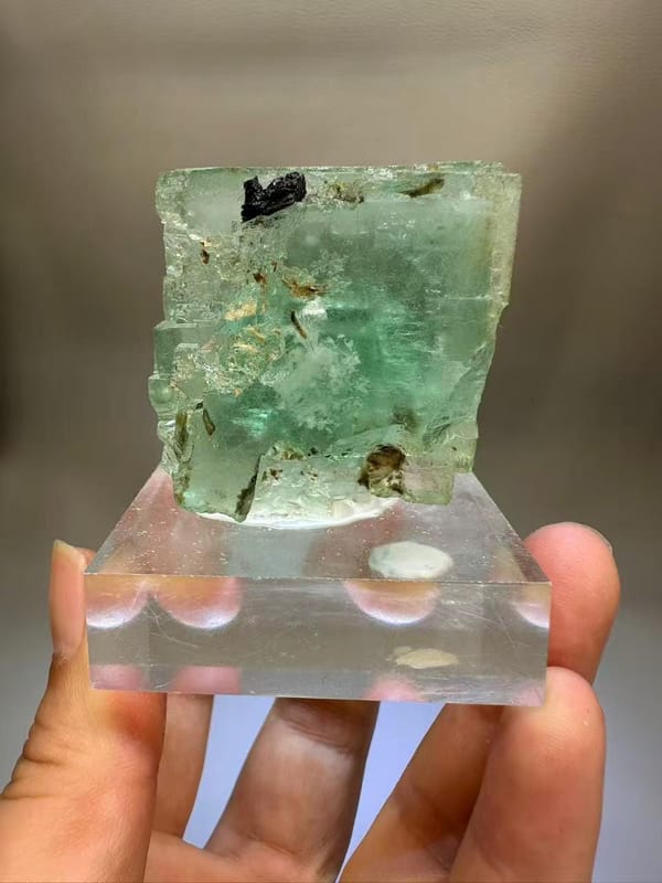 Green Fluorite Cube Cluster Yaogangxian Mine Hunan China - Raw Natural Crystal Mineral Specimen Collector - SKU H1018
