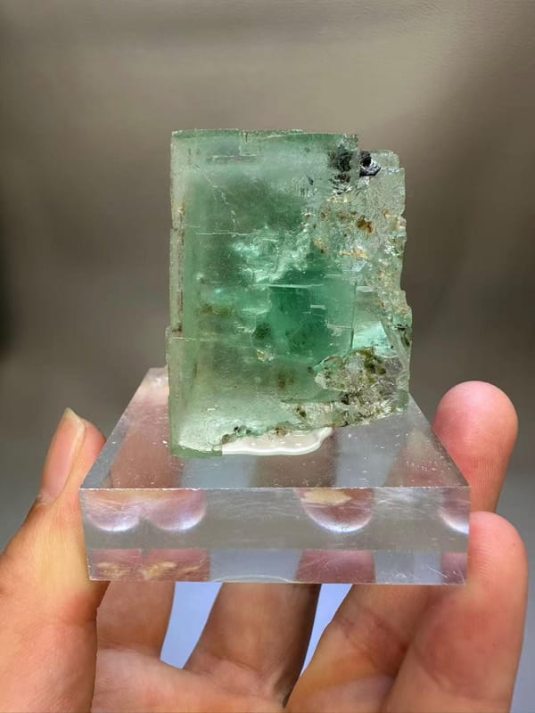 Green Fluorite Cube Cluster Yaogangxian Mine Hunan China - Raw Natural Crystal Mineral Specimen Collector - SKU H1018
