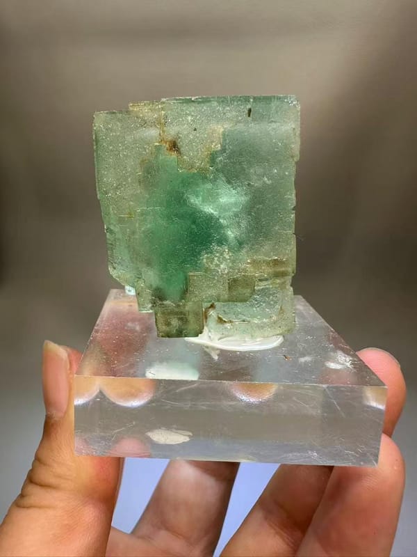Green Fluorite Cube Cluster Yaogangxian Mine Hunan China - Raw Natural Crystal Mineral Specimen Collector - SKU H1018
