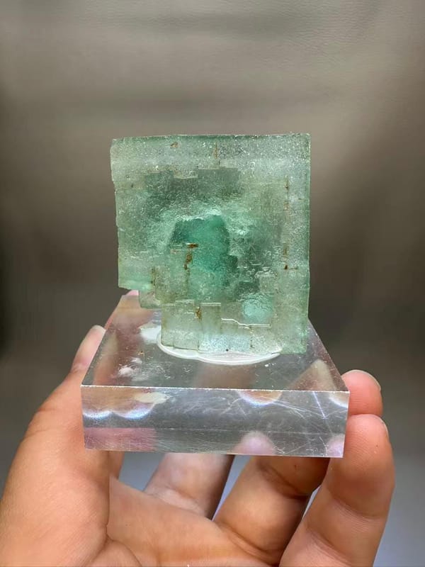 Green Fluorite Cube Cluster Yaogangxian Mine Hunan China - Raw Natural Crystal Mineral Specimen Collector - SKU H1018