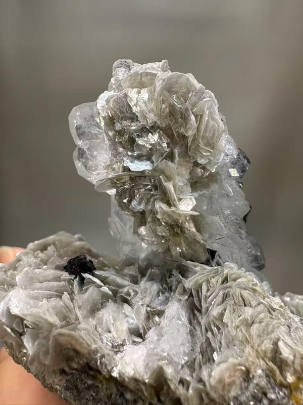 Cassiterite Aquamarine Mica Specimen Xuebaoding Sichuan China - Classic Tin Crystal Aqua Beryl Combination - SKU H1028