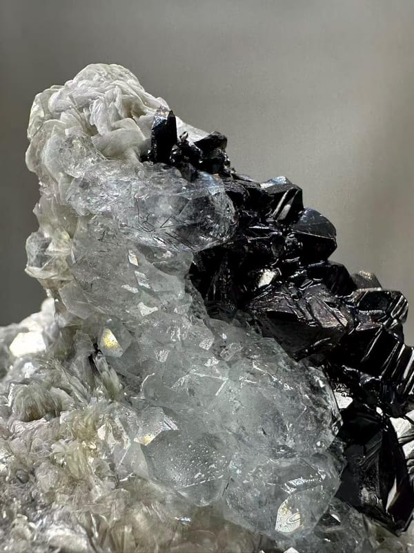 Cassiterite Aquamarine Mica Specimen Xuebaoding Sichuan China - Classic Tin Crystal Aqua Beryl Combination - SKU H1028
