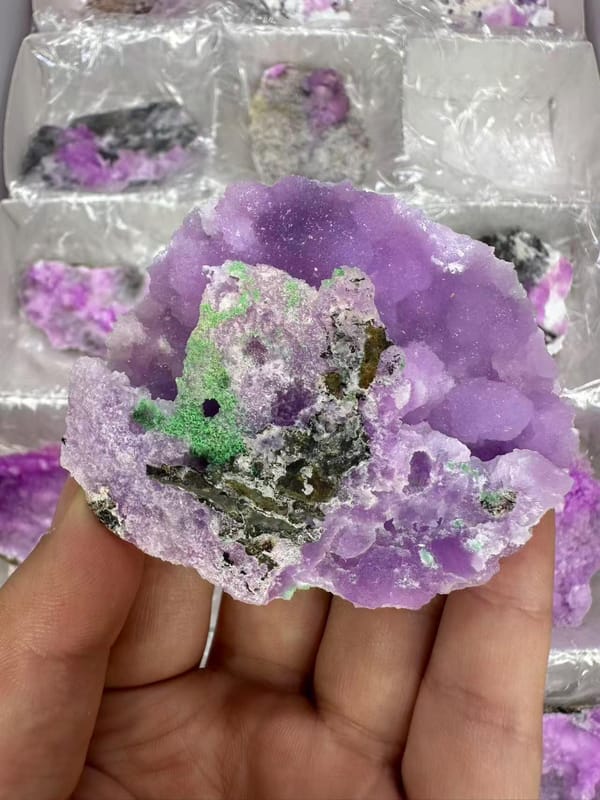 Wholesale Pink Druzy Crystal Bulk Lot Yunnan China - Cobaltocalcite Cluster Specimens Reseller Box - SKU H1033