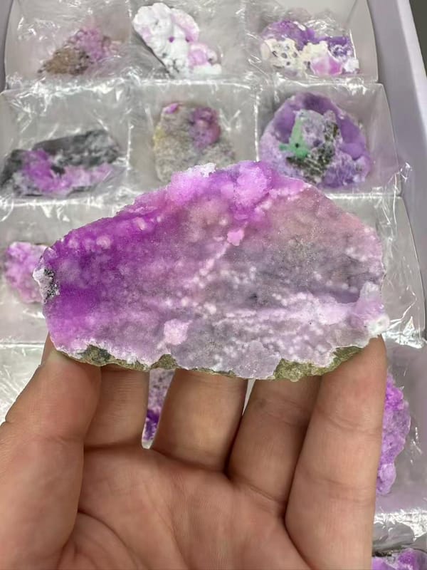 Wholesale Pink Druzy Crystal Bulk Lot Yunnan China - Cobaltocalcite Cluster Specimens Reseller Box - SKU H1033