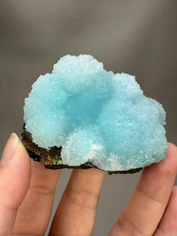 Blue Hemimorphite from Yunnan China - Natural Zinc Silicate Mineral Specimen Collector Crystal - SKU H1048