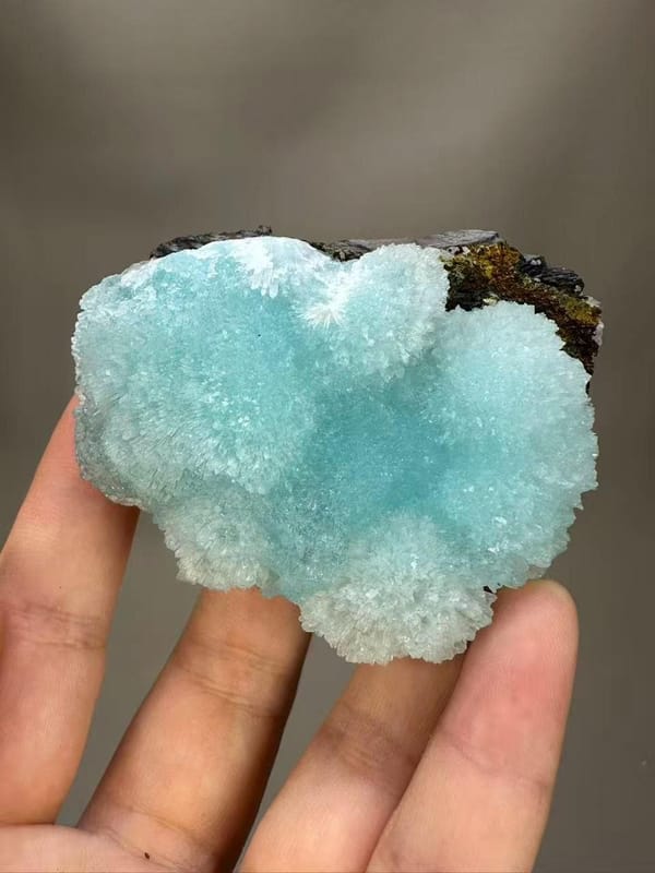 Blue Hemimorphite from Yunnan China - Natural Zinc Silicate Mineral Specimen Collector Crystal - SKU H1048