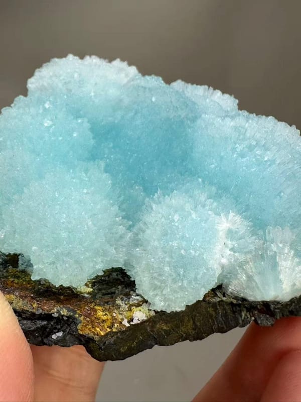 Blue Hemimorphite from Yunnan China - Natural Zinc Silicate Mineral Specimen Collector Crystal - SKU H1048