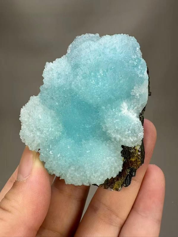 Blue Hemimorphite from Yunnan China - Natural Zinc Silicate Mineral Specimen Collector Crystal - SKU H1048